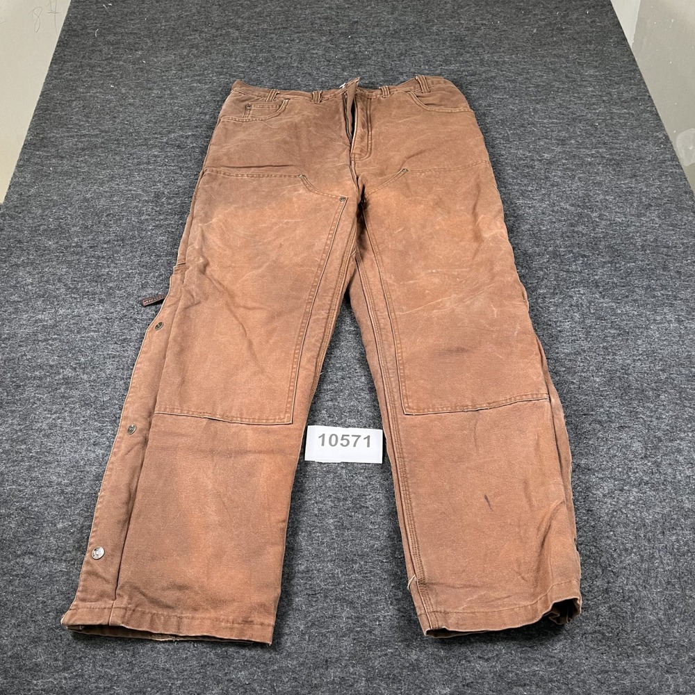 Five Brother Carpenter Pants Mens 36x30 Brown Fleece Lined Side Zip Ankle Work